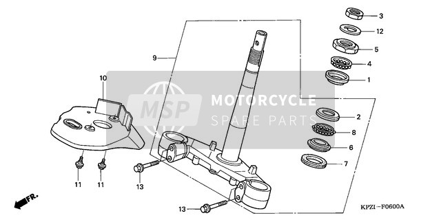 Honda SES125 2002 Steering Stem for a 2002 Honda SES125